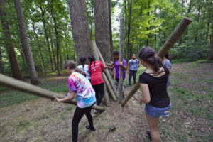 Working on the benefits of outdoor team-building activities for teens as a team