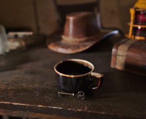 A cup hiding a key in a kid-friendly escape room at Refreshing Mountain Retreat and Outdoor Center.