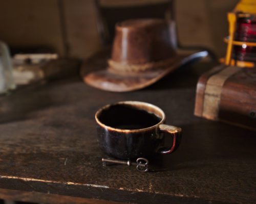 A cup hiding a key in a kid-friendly escape room at Refreshing Mountain Retreat and Outdoor Center.